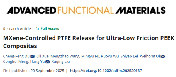 天美配资 西北工业大学AFM：超低摩擦PEEK复合材料